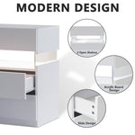 ZUN LED Nightstands 3 Drawer Dresser for End Table with Acrylic Board LED Bedside Tables for W2178132092