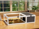 39.5Wood Tortoise House Indoor Turtle Habitat Reptile Cage for Small Animals Lizards, Geckos, with 46055856