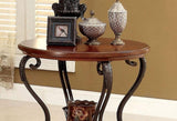 Traditional Style Brown Cherry 1pc END TABLE Open Bottom Shelf Ornate Design Living Room Furniture B011P184987