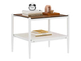 Set of 2 Rectangle End Table, Tempered Glass Tabletop with MDF layer, Modern Table for Living Room , W241P184254