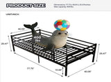 Surround Bed Frame - Classic metal platform bed frame with steel bars supporting the mattress base, W3752P464507