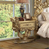 Gold 1-Drawer Nightstand B062P215396