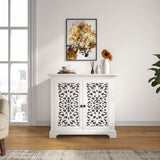 Antique Sideboard Storage, Vintage Accent, 2 carving Doors Buffet Server Console W3123P278013