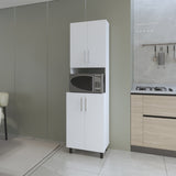 FM FURNITURE Ko Vaya Double Cabinet Kitchen Pantry with Open Storage. White B128P283297