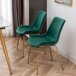 ZUN Aufurr Modern Velvet Dining Chair, Set of 2, Green T2574P164538