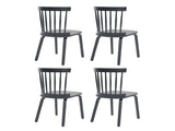 Windsor Dining Chairs Set of 4,Wood Farmhouse Spindle Back, Widen Seat, Mid-Century Modern French 17588838