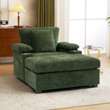 Modern Oversized Chair with Ottoman,Chenille Fabric Sofa Bed,Accent Chair Comfy Sofa with Cupholders W2606P293158