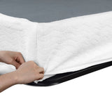 Full Mattress Foundation 1pc Black Metal Frame with Textured Fabric Cover B011P197731