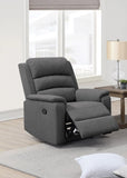 Modern Dark Gray Color Burlap Fabric Recliner Motion Recliner Chair 1pc Couch Manual Motion Living B011133822