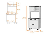 Emily White and Wengue 1-Drawer Kitchen Pantry B062P175052