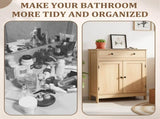 Natural wood color, particleboard with melamine veneer, 60*30*80cm, double doors, single drawer, 45169395