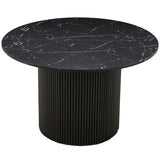 ZUN Imitation Black Marble Grain MDF Tabletop, Inch Round Dining Table for 4, Modern Kitchen Table, W1164P225843