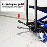 ZUN Hydraulic Lift Trolley, 500 LBS Capacity, with 4 Wheels, for Material Handling and Transportation, 61570350