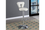 ZUN Adjustable Bar stool Gas lift Chair White Faux Leather Chrome Base metal frame Modern Stylish Set of HS00F1642-ID-AHD