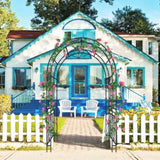 Metal Garden Arch L59'' x W17.71'' x H90.55'' Climbing Plants Support Rose Arch Outdoor Black W1586P268781