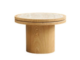 19.49 inch Round MDF Side Table Sintered Stone Tabletop for Living Room Bedroom Natural W876P460753