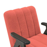 Rella Modern Teddy Sherpa Accent Chair with Espresso Wood Frame T2574P241337