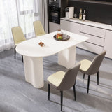 63 "medieval modern cream style MDF dining table and PU dining chair set 4. Assemble Desktop and 21982714