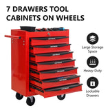 Rolling Metal Tool Chest with 7 Drawers, 20" 7-Drawer Tool Chest Cabinet with Ball Bearing Drawer W1102P332049
