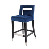 ZUN Suede Velvet Barstool with nailheads Living Room Chair 2 pcs Set - 26 inch Seater height W57054074