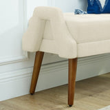 Modern living room bench, made of looped yarn fabric, with soft cushion, irregular geometric W487P183022