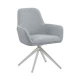 Fabric Upholstered Swivel Dining Arm Chair, Light Grey B016P224457
