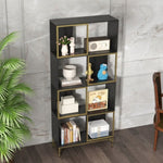 ZUN 4-Tier Storage Shelves, Bookcase Display Storage Shelf Corner Shelf for Small Space, Living Room W2167P192775