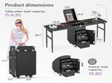 Portable Nail Table Desk, Foldable Rolling Manicure Table with Wheel, Makeup Train Case for Nail 56220372