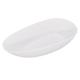 59" Freestanding Solid Surface Bathtub, Luxury Handcrafted Stone Resin Freestanding Soaking Bathtub W1573P176229