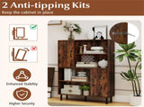 4-Tier Open Shelf Storage Cabinet with 2 Doors, 176 LBS Total Capacity for Entryway & Living 62237711