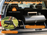 2-in-1 Portable Charcoal BBQ Grill, Dual Air Vents & Chimney Vent, Foldable Iron Barbecue Grill with 20903097