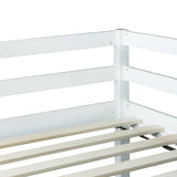 Full Rubber Wood Loft Bed with Ladder,White W504P283526