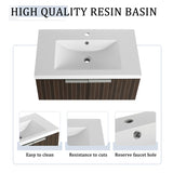 ZUN 30 Inch Bathroom Vanity With Resin Sink,Soft Close Doors,Float Mounting Design W999P204951