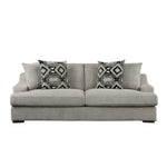 ZUN Modern Traditional Luxury Living Room Sofa 1pc Light Gray Plush Microfiber Upholstery 4 Decorative B011P183633