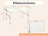 90 x 60 x 70cm Home Use Aluminum Alloy Folding Table White 63051688