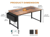 47" Home Office Desk for Small Spaces, Computer Desk with Storage Bag & Hook, Modern Simple Style 41256887