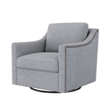 360 Degree Swivel Armchair Cotton linen skin-friendly fabric Ergonomic design Brass nail decorative W2113127543