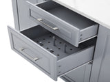 K&K 50.7" Island with Storage Tilt Trash Can Cabinet and Pull Out Cabinet Organizer, Rolling N707P299008G