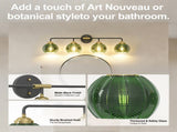 4-Light Bathroom Light Fixtures, Modern Vanity Lights with Glass W3775P466605
