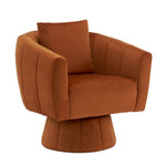 ZUN 360&deg; Swivel Accent Chair, Modern Velvet Fabric Living Room Armchair with Fluffy Cushions, Comfy Wide 41128047