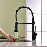 Commercial Black Kitchen with Pull Down Sprayer, Single Handle Single Lever Kitchen Sink W1932P172279