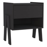 DEPOT E-SHOP Caladium Nightstand, One Drawer, One Open Shelf, Black B097132934
