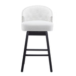 ZUN 33.25" Swivel Counter Stools Set of 2, Upholstered Counter Height Bar Stools with Solid Rubber Wood N780P185530B