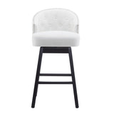33.25" Swivel Counter Stools Set of 2, Upholstered Counter Height Bar Stools with Solid Rubber Wood N780P185530B