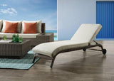 Salena Beige Fabric & Gray Finish Patio Sun Lounge B2726P265738