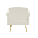 OFF WHITE velvet armchair with metal legs W58861172