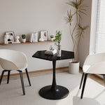 ZUN 31.50"Modern Hexagonal Coffee Table with Printed Black Marble Table Top,Metal Base, for Dining Room, W757P186687