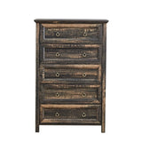 ZUN Farmhouse 5 Drawers Dresser Chests for Bedroom, Wood Rustic Tall Chest of Drawers, Dressers W2393P197394