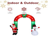 8 ft Santa and Snowman Christmas Inflatable Archway with 7 LED Lights, Multicolor 99718287