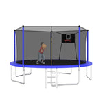 ZUN 14FT Trampoline ,Sports Fitness Trampolines with Enclosure Net, Recreational Trampolines for Outdoor W1163120240